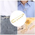 thumbnail image 5 of Uxcell 4 Holes Brooch Pins 3 Inch Metal Decorative Collar Safety Pins Clips, Gold Tone, 20pcs, 5 of 5