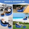 thumbnail image 6 of Thickened Inflatable Couch with Armrest＆Ottoman, Blow Up Lounger Chair,Folding Air Chair for Adults,Inflatable Lazy Sofa Perfect for Rooms, Camping or Home(Without Pump,Blue), 6 of 14