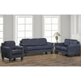 thumbnail image 1 of K-Living Samara Microsuede KD Stationary 3 PCS Sofa Set in Midnight Blue (Comprend un canapé, une causeuse, une chaise), 1 of 7
