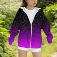 thumbnail image 4 of SonxaHe Big Girl' Hooded Jacket Fleece Gradient Zip Up Long Sleeve Outerwear Fall Winter Sweatshirt Purple,Sized 8-9, 4 of 4