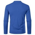 thumbnail image 4 of Hearthz Mens Henley Shirts Long Sleeve Fall 3-Button Solid Color Mens Shirts Big and Tall Casual Crewneck Sports Baseball Jerseys T Shirts, 4 of 7