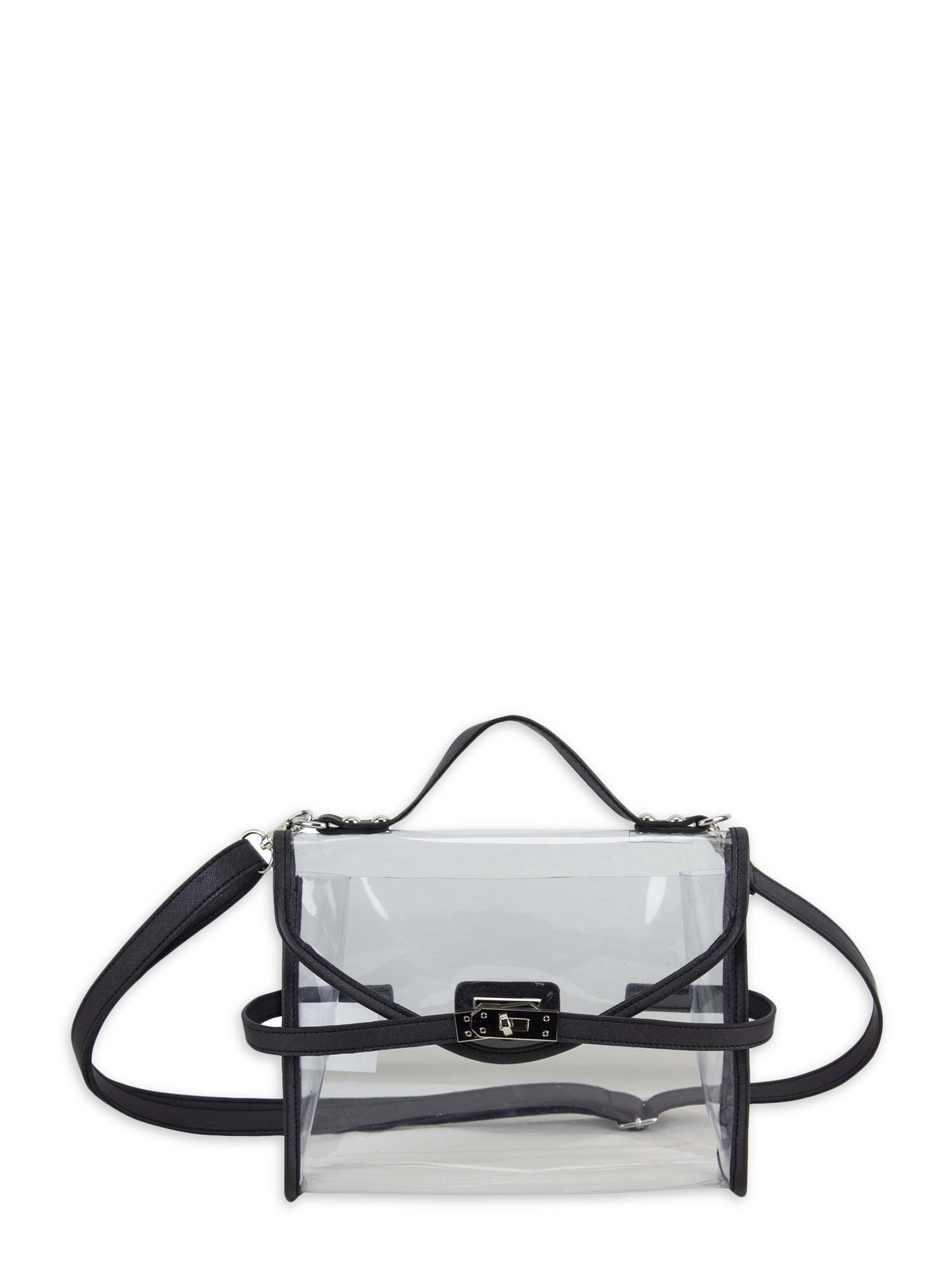 Eastsport Limited Women's Landon Crossbody Bag with Metal Turnlock, Black