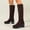 Coffee, variant on CYRBOKO Women's Knee High Boots, Chunky High Heel Zipper Casual Flock Women's Shoes Black Size 5.5