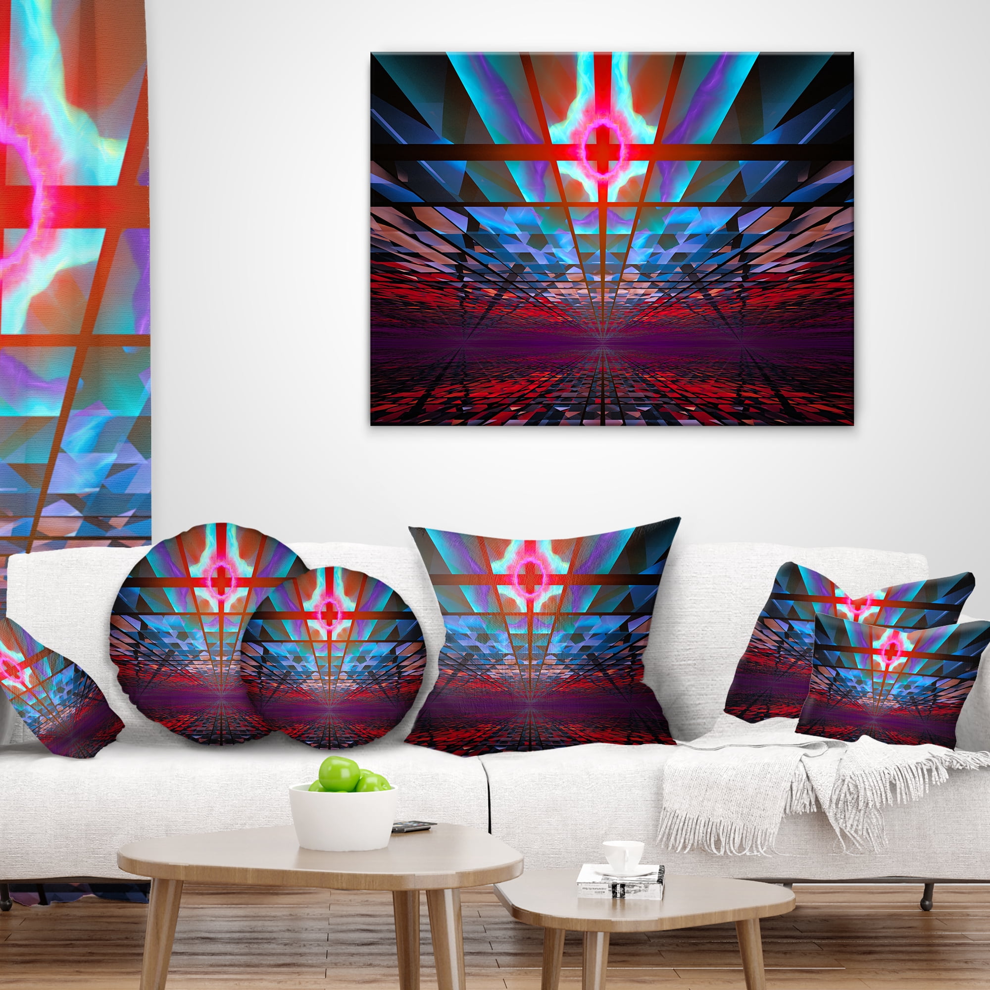 Designart Blue Cosmic Horizons Apocalypse - Abstract Throw Pillow - 16x16