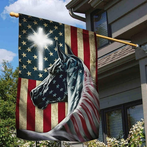 Flagwix Patriot Horse American Flag LHA1965F - Garden Flag