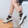 thumbnail image 3 of 1 par de calcetines de Color sólido de Lolita dulce para mujeres y niñas, medias japonesas Jk para estudiantes con lazo y adorno de encaje, 3 of 5