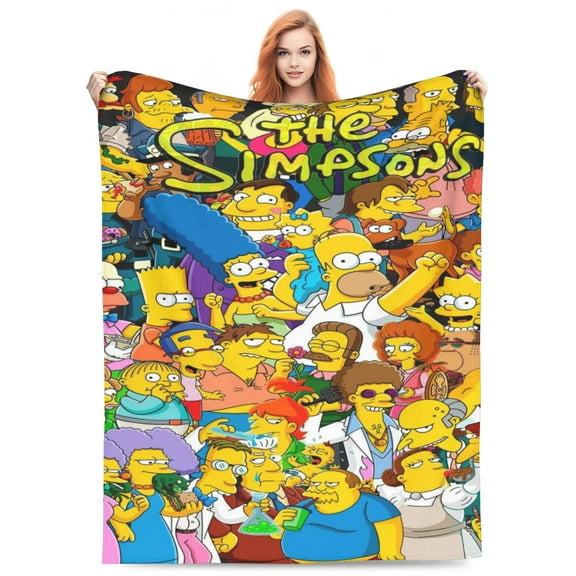 Simpsons Bed Blanket Super Soft Fleece Throw Blanket Lightweight Warm Cozy Cartoon Blankets Gifts for Kids Adults 40"x30"