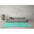 thumbnail image 3 of Ahgly Company Machine Washable Indoor Rectangle Solid Turquoise Blue Modern Area Rugs, 5' x 7', 3 of 4