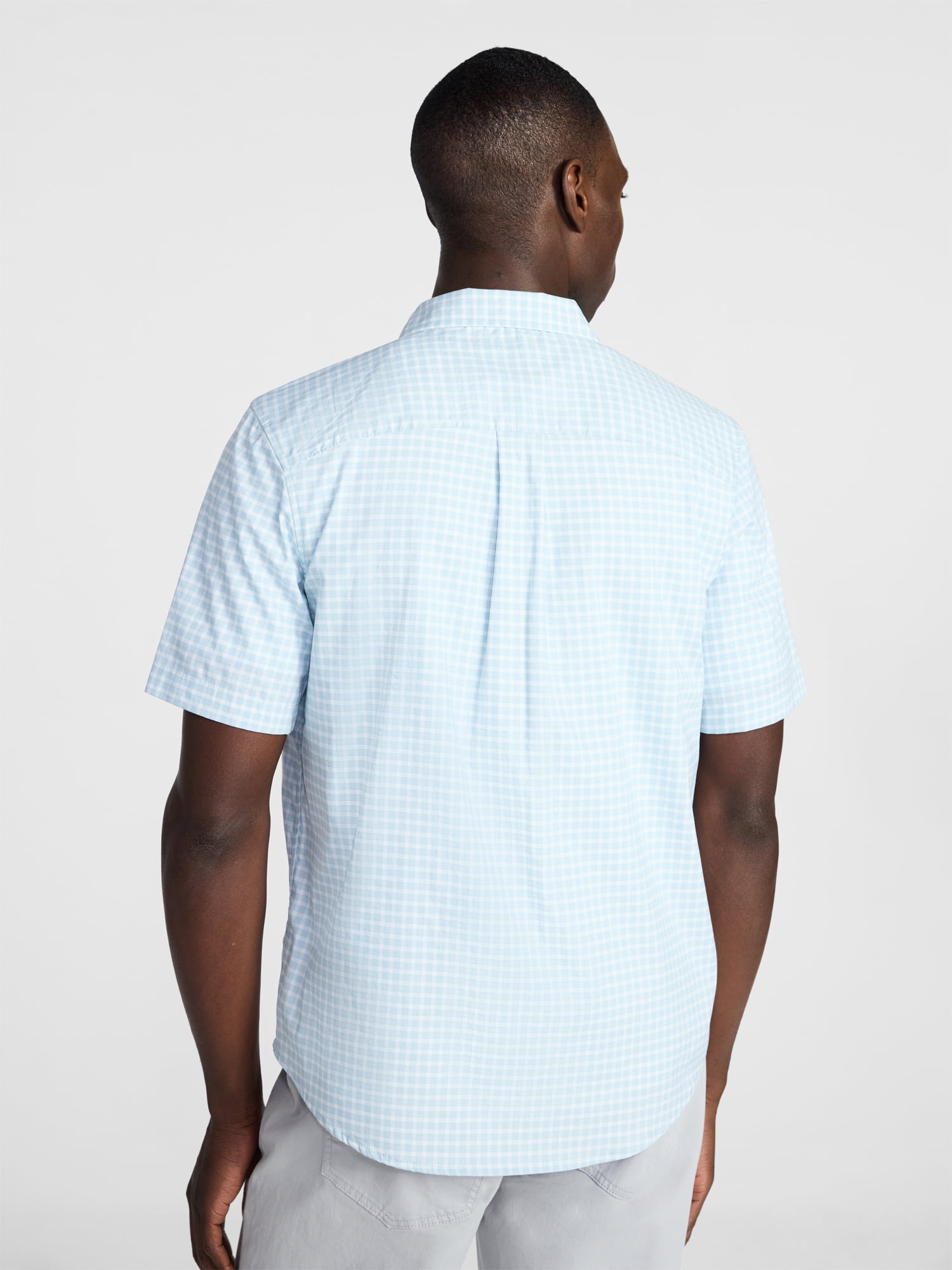 George Men's & Big Men's Modern Fit Button Up Performance Shirt with Short Sleeves, Sizes S-3XL