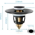 thumbnail image 2 of Black Bathroom Sink Stopper，Pop Up Drain Stopper for Bathroom Sink，Bathroom Sink Strainer ，Sink Plug,Universal Wash Basin Sink Stopper，Suitable for 1.1~1.5 Inch Bathroom Sink Drain Pipe (Matte Black), 2 of 16