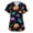 Blue01, variant on Halloween Party Womens Scrubs Short Sleeve Nurse Single-Breasted Protective Cardigan Jacket Top Halloween Pumpkin Print Scrubs with Pockets Light Green M