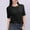 Black, variant on Womens Tee Shirts Elbow-Length Cotton Women Tops Bottoming Stretch Leisure Slim Daytime Single Shirts,White M