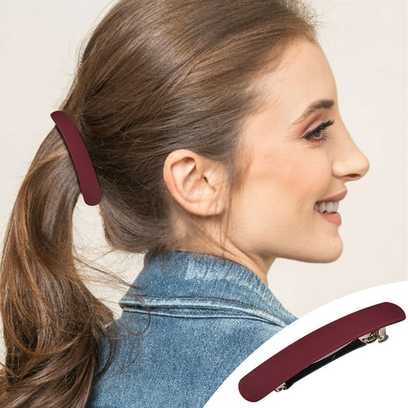 Hair Barrettes for Women, 12 Colors Vintage French Barrette Clips, Strong Hold for Thick Medium Hair, 3.74 Inch Flat Pins, Non-Slip Design for Workout Face Washing