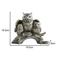 thumbnail image 7 of Esquirla Owl Figurines Owl Statue Tabletop Ornament Statue Owl Sculpture for Living Room Office Cabinet Decor NightStand Gray, 7 of 7