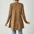 thumbnail image 4 of Womens Long Sleeve Cardigans Lightweight Fleece Tie Front Tunic Tops Comfy Fall Casual Outwear Cardigan Brown, M, 4 of 7
