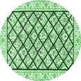 thumbnail image 1 of Ahgly Company Indoor Round Persian Emerald Green Traditional Area Rugs, 4' Round, 1 of 4