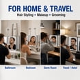 thumbnail image 4 of Efoee 3 Way Mirror for Hair Cutting with LED, Foldable Makeup Mirror,Rechargeable 360°,5X Magnifier,for Makeup and Styling,Black, 4 of 9