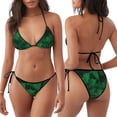 thumbnail image 3 of Balery Green Leave Fern Pijama Estampado Bikini de Dos Piezas para Mujer - Conjunto de Bikini Ajustable Sexy y Cómodo para Playa, 3 of 6