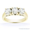 thumbnail image 2 of Round Brilliant Cut Charles & Colvard Moissanite 3-Stone Engagement Ring in 14k Yellow Gold, 2 of 5