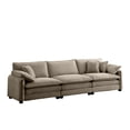 thumbnail image 6 of CoSoTower Mid-Century Modern 3-Seater Sectional Sofa with 2 Arm Pillows and 3 Throw Pillows,Tan Corduroy Fabric, 6 of 9