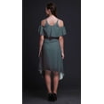 thumbnail image 2 of Bimba Tunique à Épaules Dénudées Imprimée Feuilles Bleues pour Femmes Robe de Soirée Col Rond - Petite, 2 of 6