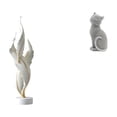thumbnail image 1 of Figura decorativa Escultura de plumas Estatua de gato Adorno de resina Diseño minimalista moderno Adecuado para escritorio Estantería del hogar Oficin, 1 of 8