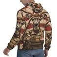 thumbnail image 3 of KLL Patriotic Deer Soldier Salute Print Mens Hoodie Long Sleeve Casual Pullover Hooded Sweatshirt Fashion Drawstring Hoodies with Pocket-3X-Large, 3 of 6