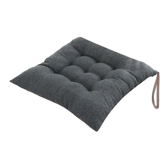 Comfort Faux Linen Seat Cushion Breathable Office Chair Pad Ergonomic Design with Ties For Home Living Room Bedroom