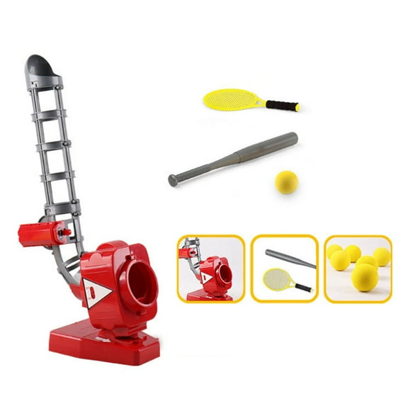 Hytrove 1Pc Red Baseball Trainer Automatic Pitching Machine Plastic Material for Indoor Outdoor Use