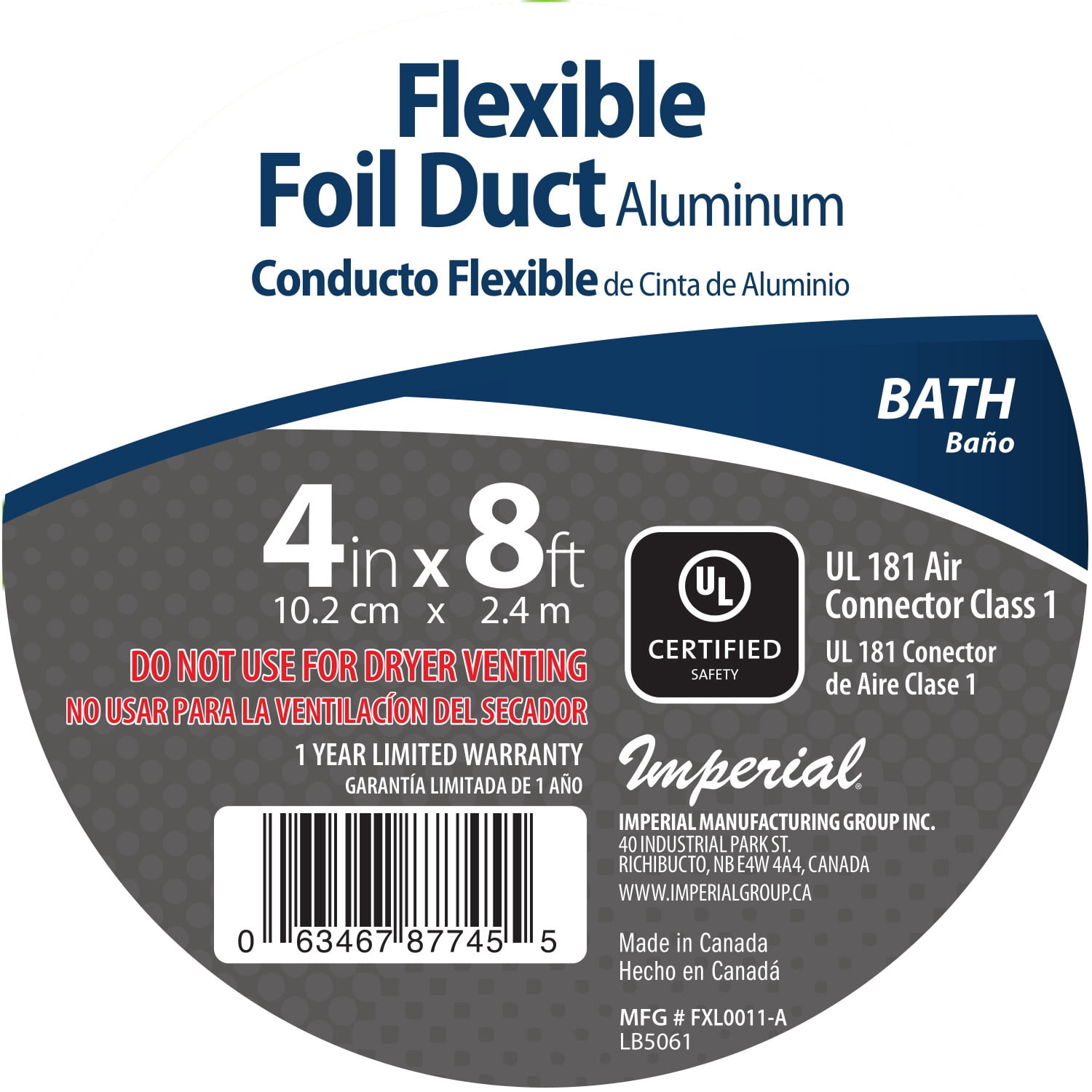 Imperial Semi-Rigid Aluminum Dryer Hose Kit (1-Piece)
