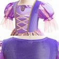 thumbnail image 3 of Magical Glitter Tulle Princess Dress for Girls Halloween Purple Puff Sleeve Costume, Size for 3-9Y, 3 of 7