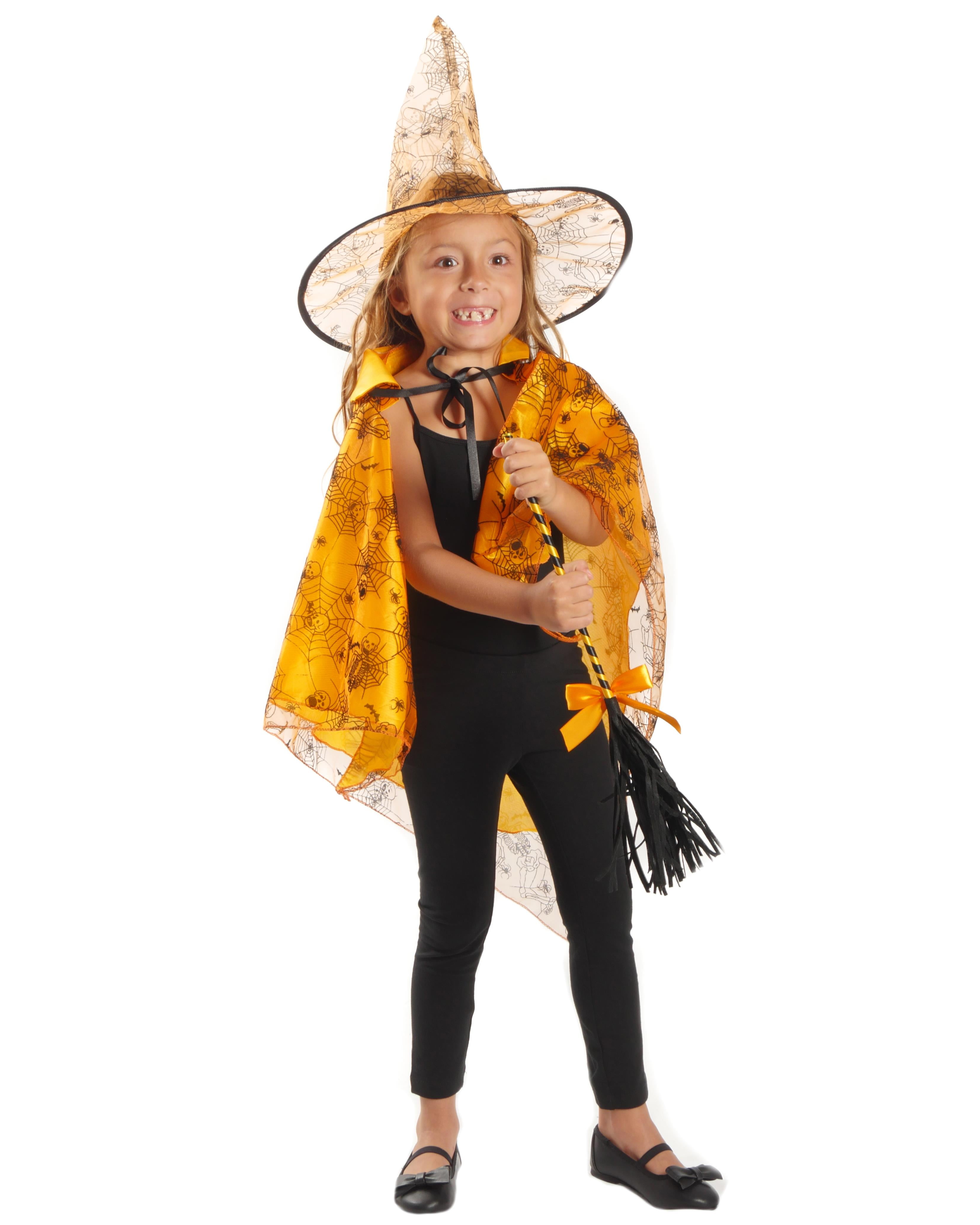 Girls Holiday Costume 3 Piece Dress Set Little Girls, Orange Witch, Size: One Size
