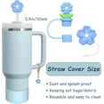 thumbnail image 2 of Spill-Proof Stopper and Cup Accessories for Stanley, Silicone Straw Cover Cap Straw Toppers Flower Charm Cup Boots Fits Stanley 40&30 oz Tumbler, Blue, 2 of 7