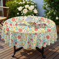 thumbnail image 4 of Pioneer Flower Floral Print Pattern Round Tablecloth 60 X 60 Inch, Wrinkle Resistant Wipeable Table Cloth for Kitchen Dining Picnic Patio Party, 4 of 6