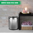 thumbnail image 5 of Invisi-Overlap Open Top Stainless Steel Trash Can - Small Office Wastebasket -  Décor - Round Shape, 5 of 6