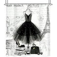 thumbnail image 6 of Fashion Girly Dresses Shower Curtain 72Wx72H Inch Black White Eiffel Tower Paris Perfume Modern Girl Women High Heels Makeup Romantic Bathroom Decor Fabric Polyester Waterproof 12 Pack Hooks, 6 of 6