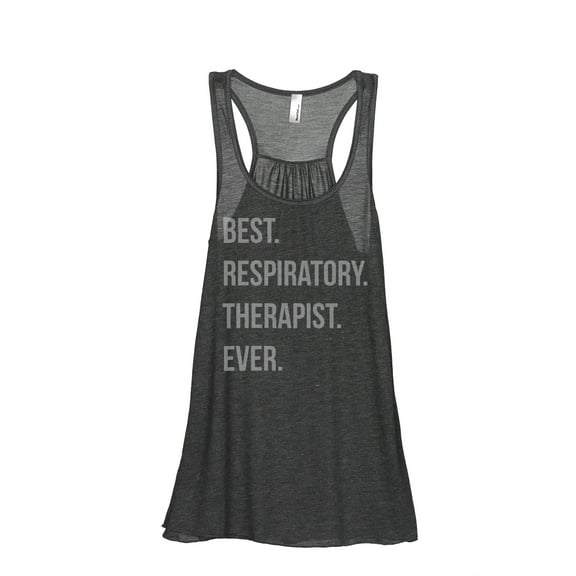 Best Respiratory Therapist Ever Women's Fashion Sleeveless Flowy Racerback Workout Yoga Tank Top Charcoal Grey Medium