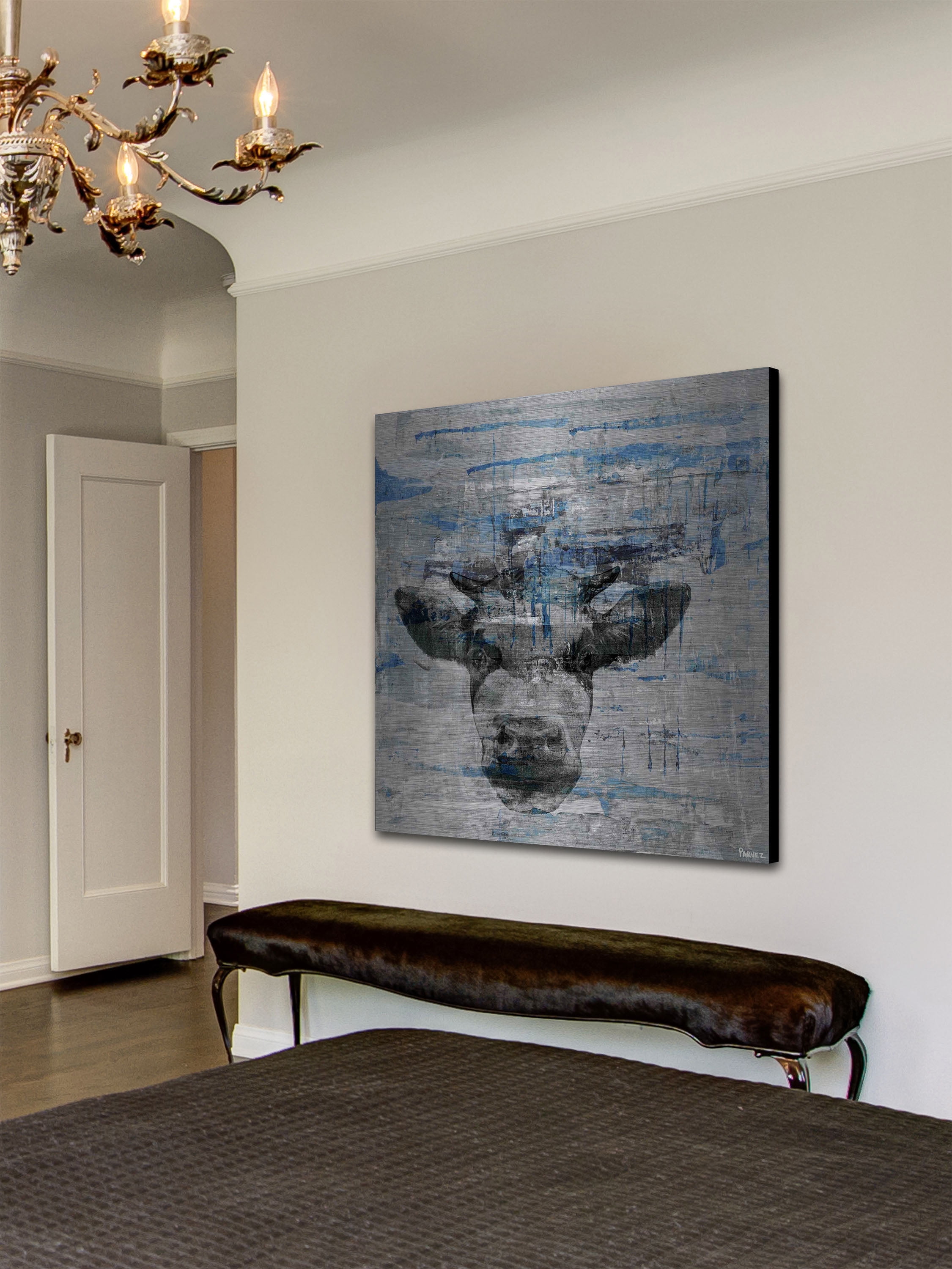 "Lingering Stare" Painting Print on Brushed Aluminum