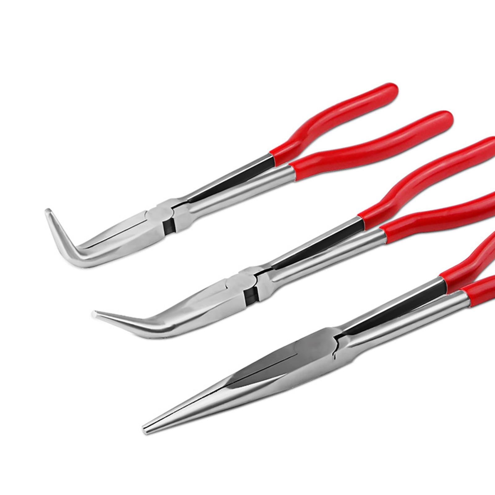 FVDPWYE Crucible Tongs Long Nose Pliers Foundry Melting Casting Gold Silver Bronze Metal 45 Degree