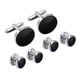 thumbnail image 2 of Juego de gemelos y tachuelas Kit de gemelos negros que combina con joyas formales personalizadas para 2 gemelos 4 tachuelas, 2 of 9