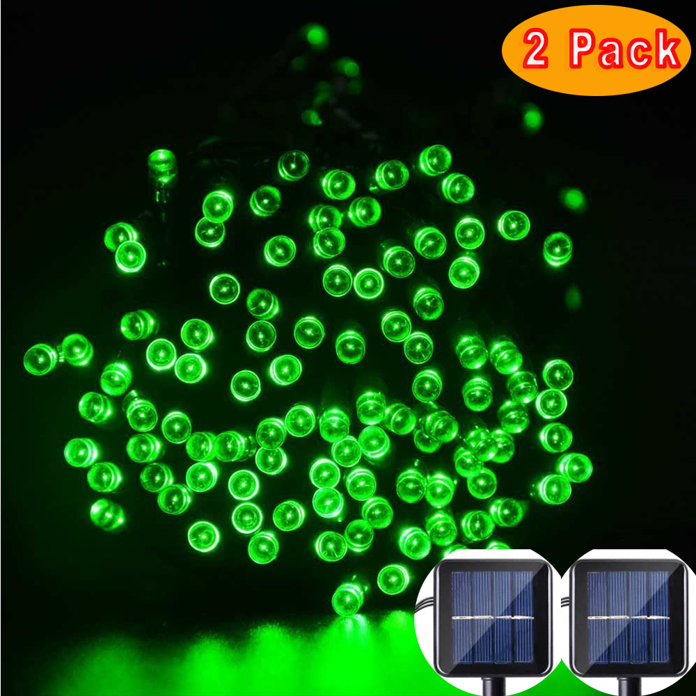 2PACK Qedertek Solar Christmas Lights LED Solar String Lights,39ft 100