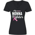 thumbnail image 3 of Inktastic Breast Cancer Awareness My Nonna is a Fighter Women's V-Neck T-Shirt, 3 of 5
