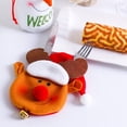 thumbnail image 3 of Juego de 4 bolsas navideñas para cuchillos, tenedores y cubiertos, soporte para cubiertos navideños, bolsas de almacenamiento para cubiertos, decoración navideña (alce-grande), 3 of 5