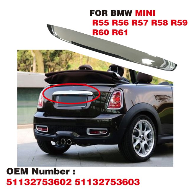 51132753603 Chrome Hatch Rear Trunk Handle Replacement Compatible with BMW Mini Cooper R55 R56 R57 R58 R59 Tail Gate Handle