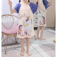 thumbnail image 4 of WIBACKER Toddler Girls Nightgowns 3-12 Years Milk Silk Short Sleeves Nightdress Kids Nightie Dress Sleepwear Pajamas, 4 of 5