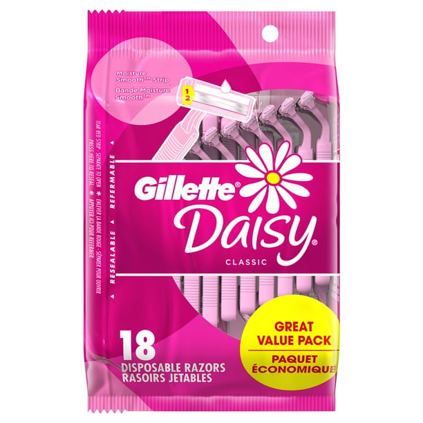 Daisy Gillette Disposable Razors for Women, 2Bladed, 18 Count