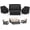 Black, variant on Patio Furniture Covers, 4 Piece Outdoor Furniture Cover Waterproof includ Ourdoor Sofa Cover, 2 Chair Covers, Coffee Table Cover with Windproof Buckle Strap and Adjustable Drawstring-Black