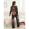 thumbnail image 3 of MINTREUS Women's Pajama Set Long Sleeve Sleepwear Set Soft Two Piece Matching Set with Pockets, 3 of 5