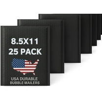8.5"x11" (#2 Size) Black Hard Shell Poly Bubble Mailers – 25 Pack | USA Durable Bubble Mailers LLC | Padded Shipping Envelopes – Tear-Resistant, Self-Seal, Lightweight