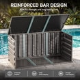 thumbnail image 6 of 180 Gallon Resin Deck Box, Outdoor Lockable Storage Container for Patio Cushions, Garden Tools, Pool Supplies, Toys, Water Resistant and UV Resistant, Reinforced Rib Design, Built-in Wheels, Gray, 6 of 9